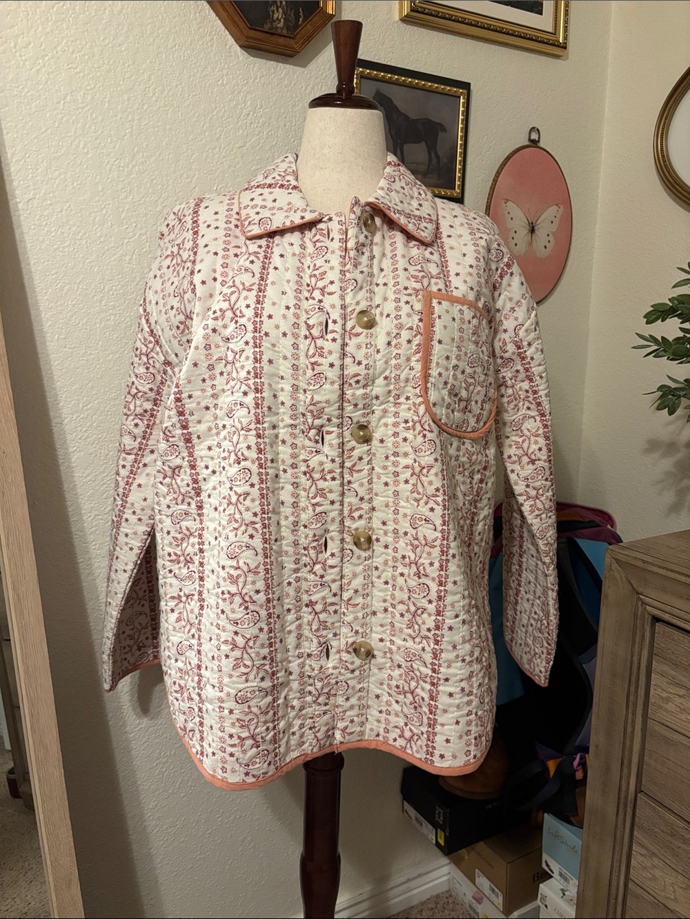 Free People Alexie Print Boxy Quilted Jacket-Size Medium MSRP $198 - Picture 5 of 11